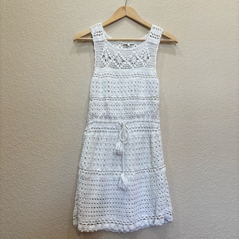 Joie Women's White Nawra Crochet Dress Size Small 100% Cotton Boho Beach Resort - Picture 5 of 10